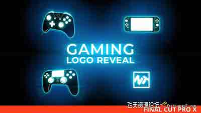 游戏手柄Logo动画FCPX模板-Gaming Logo Reveal