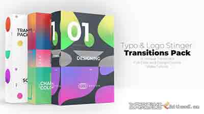 时尚图形转场Logo动画FCPX插件-Typo & Logo Stinger Transitions Pack