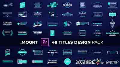 PR预设-48个现代设计文字标题排版动画 Titles Design