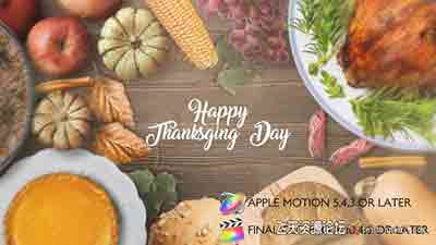 FCPX插件-感恩节家庭照片相册片头 Thanksgiving Special Promo