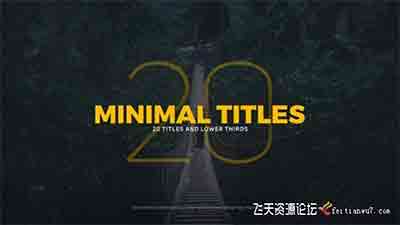 PR预设-20个现代迷你简洁文字标题字幕条动画 Minimal Titles