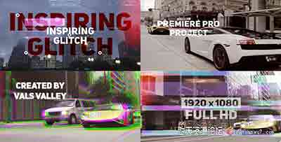 Premiere模板：信号故障画面破损效果片头