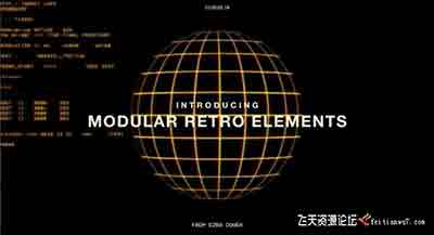 PR工程文件+43组复古科幻屏幕灵感故障循环元素动画视频素材