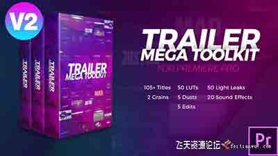 宣传片文字标题调色后期工具包R预设-Trailer Mega Toolkit PR