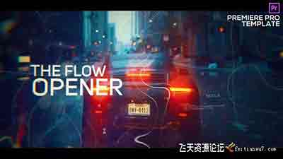 PR模板-科技感数字图形元素视差图文宣传片头转场动画模板