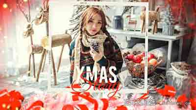 FCPX插件-圣诞节相册照片模板片头 Christmas and New Year Story