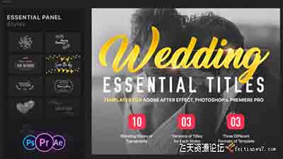PR预设-浪漫婚礼文字标题包装动画 Essential Wedding