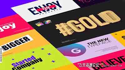 20种现代彩色图形文字标题排版设计动画FCPX插件模板