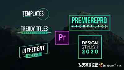 PR模板工程-5组现代风格企业标题文字动画PR模板