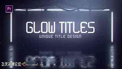 日光灯发光文字标题动画PR预设下载-Glow Title