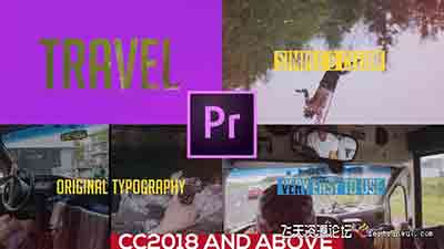 文字遮罩旅游视频包装开场PR模板-Colorful Travel Opener Typograp