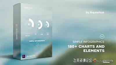 Premiere预设:180+圆环柱状图文字标题字幕信息数据图表PR动画