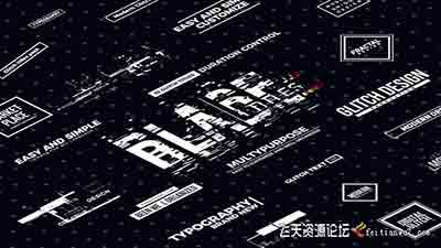 20个故障信号干扰文字标题动画模板FCPX插件
