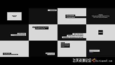 FCPX插件-14种社交媒体底框黑白文字标题动画FCPX模板