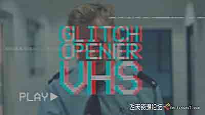 PR模板-VHS动感复古嘻哈风格视频画面小故障效果片头开场