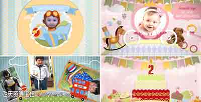 儿童生日相册回忆照片展示 Children Memory Album And Birthday Invit