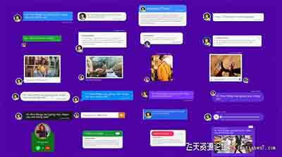 FCPX插件-120种手机短信社交聊天语音视频弹窗对话动画包