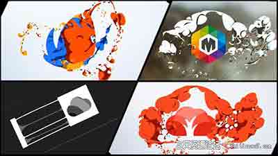 手绘卡通流体烟雾Logo动画 Liquid and Smoke Hand Drawn Logo Reveals
