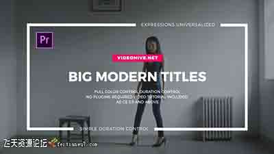 时尚文字标题字幕动画PR预设-Big Typo Titles Essential Graphics