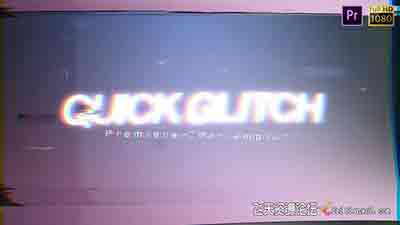 PR模板-Quick Glitch屏幕失真故障特效视觉效果演绎LOGO视频片头