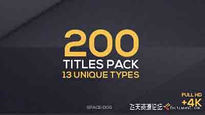 PR预设-200组文字标题字幕动画 200 Titles Collection