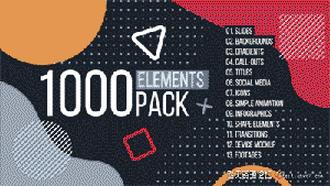1000组文字标题排版图形动画PR模板-1000 Elements Graphics Tool Pack