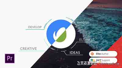 PR模板工程-制作公司企业简单圆形商务Logo动画模板