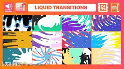 流体图形视频转场PR预设下载-Liquid Transitions Pack