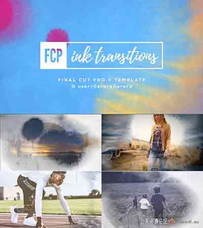 FCPX转场插件：14种中国风水墨溶解晕开切换转场 Ink Transitions
