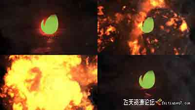 PR模板-火焰爆炸Logo动画 Exploding Logo Reveal