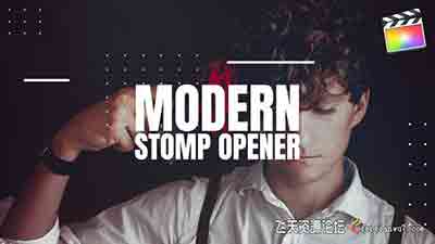 FCPX插件 创意节奏图片文字快闪片头 Modern Stomp Opener