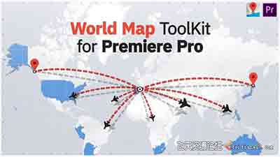 世界地图连线动画PR预设-World Map ToolKit for Premiere Pro