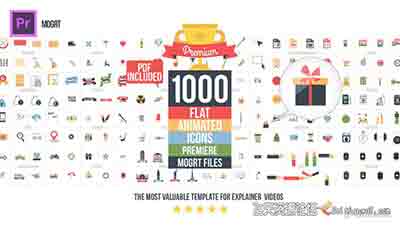 Premiere预设-1000组扁平化图标ICON动画Pr基本图形预设