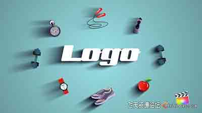 FCPX插件-体育健身图标Logo动画 Gym Fitness Logo