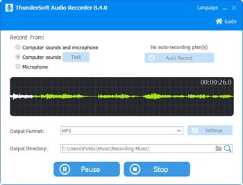 录音机 电脑内录/麦克风 ThunderSoft Audio Recorder 8.5.0 Multilingual