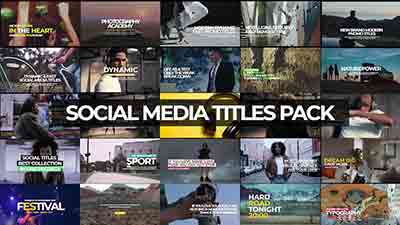 PR模板-30个现代流行文字标题排版动画 30 Social Media Titles Pack