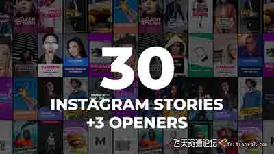 FCPX插件-时尚竖屏封面海报图文展示动画 30 Instagram Stories Pack
