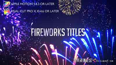 FCPX插件-烟花文字标题动画 Fireworks Titles – Apple Motion