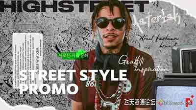 FCPX插件-街头复古科幻视频包装宣传片头 Street Style Promo