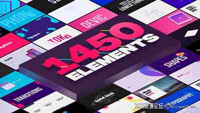 AE脚本+PR预设-1450+时尚排版商品介绍文字标题字幕条Logo动画