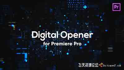 PR模板-科技感旋转背景数字网络空间显示标题介绍开场白