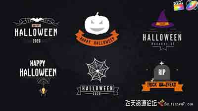 FCPX插件-万圣节文字标题字幕动画 Halloween Titles Pack