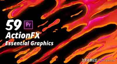Premiere预设：59组火焰烟雾水流爆炸能量电流MG动画卡通元素