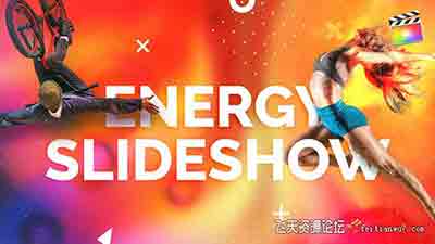 FCPX模板-能量活力动感图文介绍展示开场 Energy Slideshow
