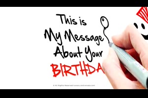 fcpx插件+Apple Motion模板-手写文字生日祝福片头Birthday（支持中文输入）