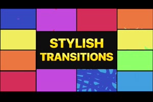 fcpx转场插件-12种二维卡通图形遮罩转场过Stylish Transitions