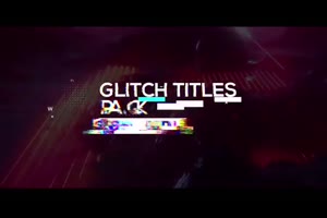 故障效果文字标题展示ae模板 Glitch Titles + Sound FX_文字特效ae模板