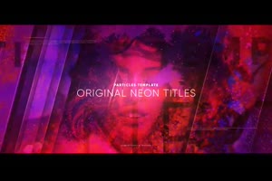 梦幻霓虹粒子标题幻灯片展示ae模板 Neon Particles Titles Slideshow_展示ae模板