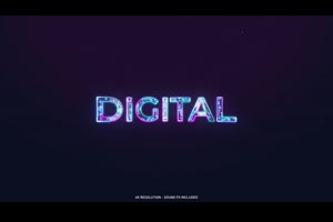 新能源公司玻璃毛刺故障霓虹灯特效LOGO标志视频片头ae模板素材_logo展示ae模板