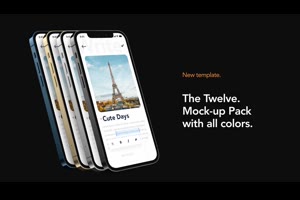 手机应用程序演示iphone 12实物模型苹果手机介绍动画AE模板_产品宣传ae模板